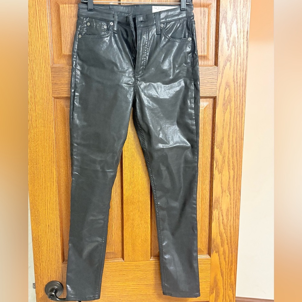 Rag & Bone Shiny Black Pants